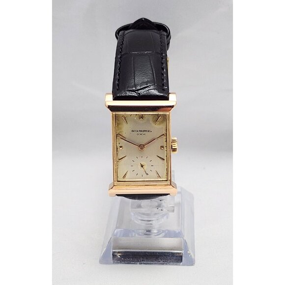 Vintage Patek Philippe 2404 Canape Art Deco Architectural 1950s 18K Rose Gold - Picture 7 of 16